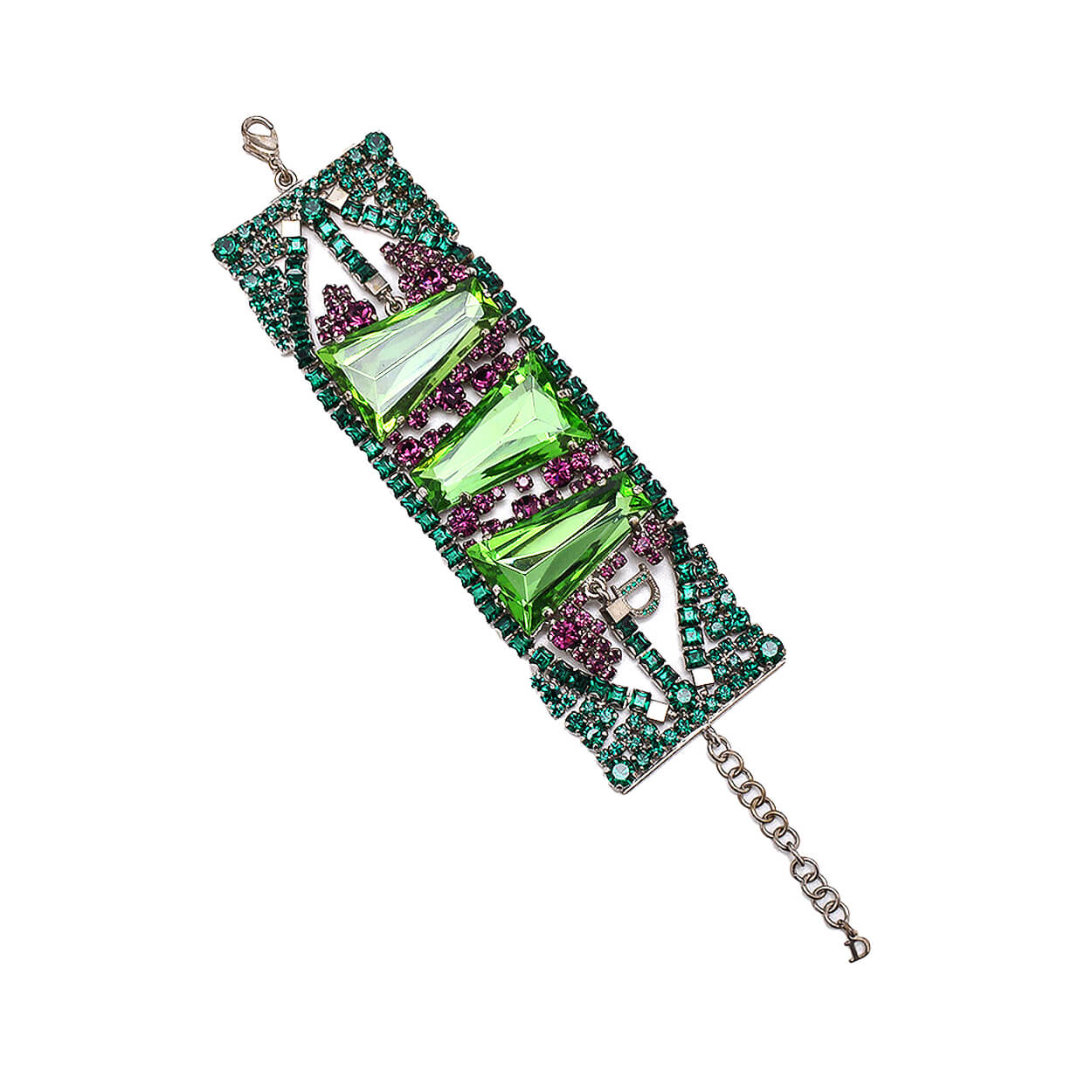 Christian Dior - Christian Dior by John Galliano Couture Runway Bracelet With Green Crystals